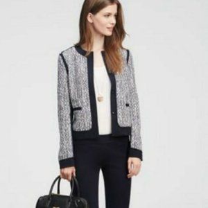 ANN TAYLOR colorblock tweed blazer